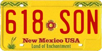 NM license plate 618SON