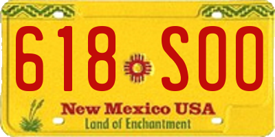 NM license plate 618SOO