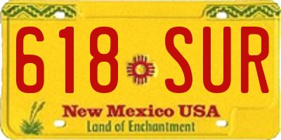 NM license plate 618SUR