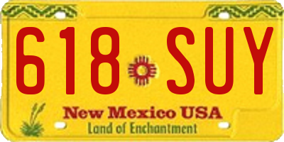 NM license plate 618SUY