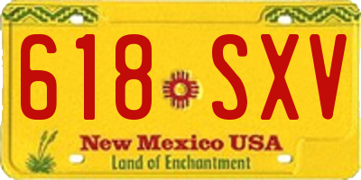 NM license plate 618SXV