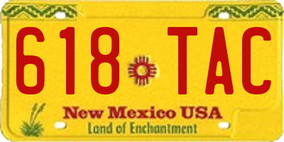 NM license plate 618TAC
