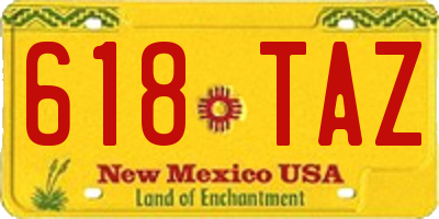 NM license plate 618TAZ