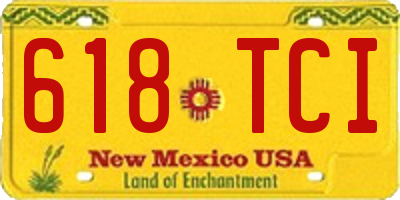 NM license plate 618TCI