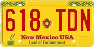 NM license plate 618TDN