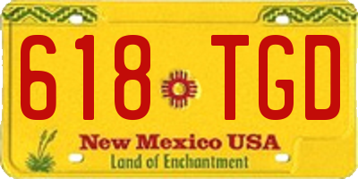 NM license plate 618TGD