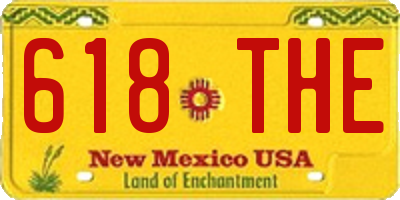 NM license plate 618THE