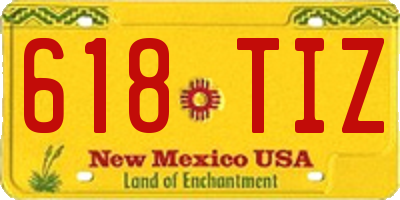 NM license plate 618TIZ