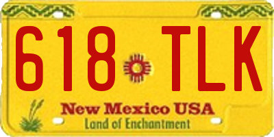 NM license plate 618TLK