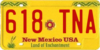 NM license plate 618TNA