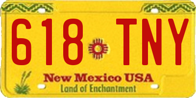 NM license plate 618TNY