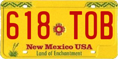 NM license plate 618TOB