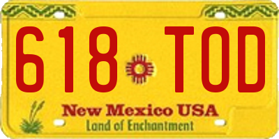 NM license plate 618TOD