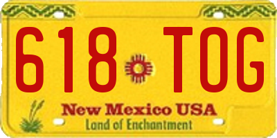 NM license plate 618TOG