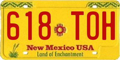 NM license plate 618TOH
