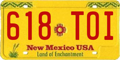 NM license plate 618TOI