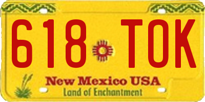 NM license plate 618TOK