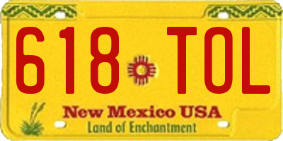 NM license plate 618TOL