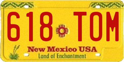 NM license plate 618TOM