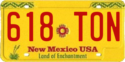 NM license plate 618TON