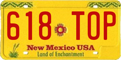 NM license plate 618TOP