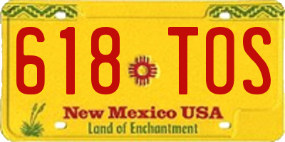 NM license plate 618TOS