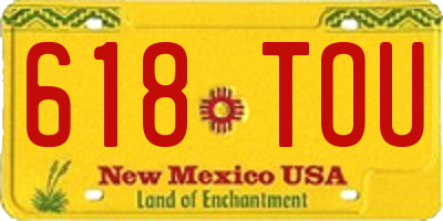 NM license plate 618TOU