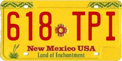 NM license plate 618TPI