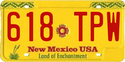 NM license plate 618TPW