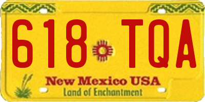 NM license plate 618TQA
