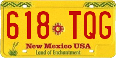NM license plate 618TQG