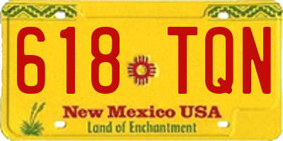 NM license plate 618TQN