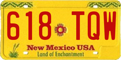 NM license plate 618TQW