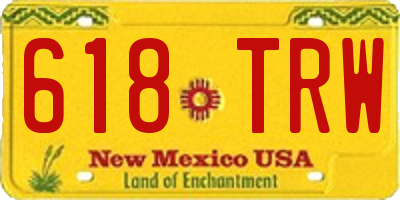 NM license plate 618TRW