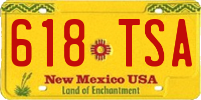 NM license plate 618TSA