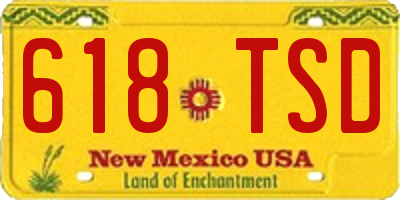 NM license plate 618TSD