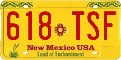 NM license plate 618TSF