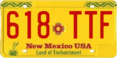 NM license plate 618TTF