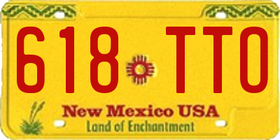 NM license plate 618TTO