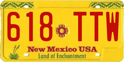 NM license plate 618TTW
