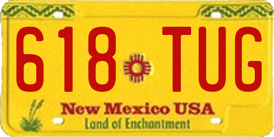 NM license plate 618TUG