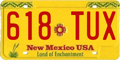 NM license plate 618TUX