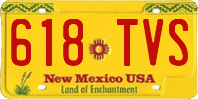 NM license plate 618TVS
