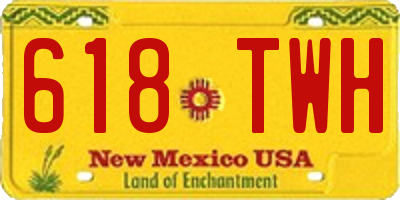 NM license plate 618TWH