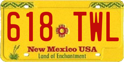 NM license plate 618TWL