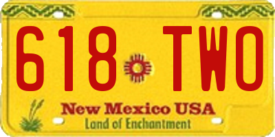 NM license plate 618TWO