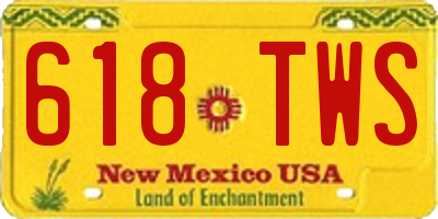NM license plate 618TWS