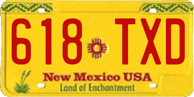 NM license plate 618TXD