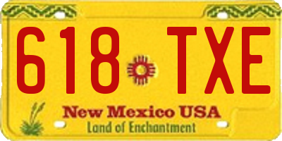 NM license plate 618TXE