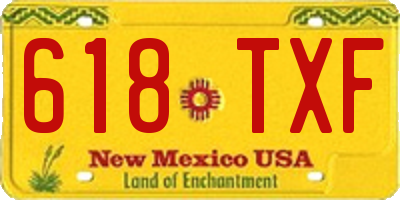 NM license plate 618TXF